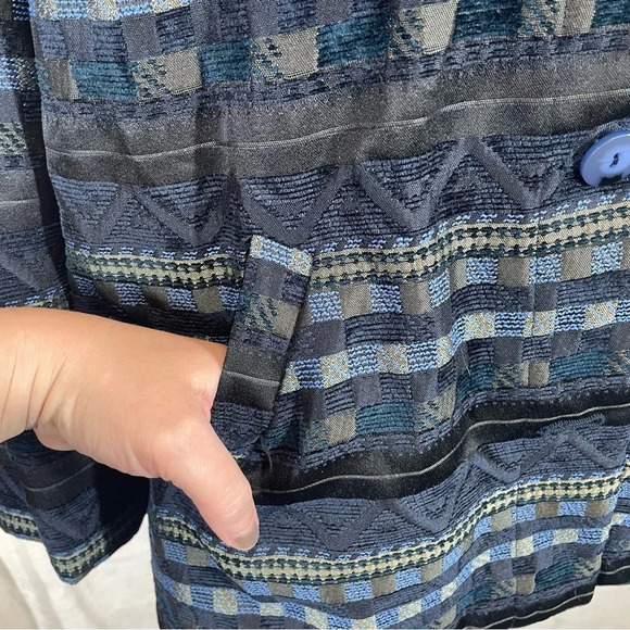 Sag Harbor women’s tapestry lightweight jacket 16w blue button up - Picture 5 of 8